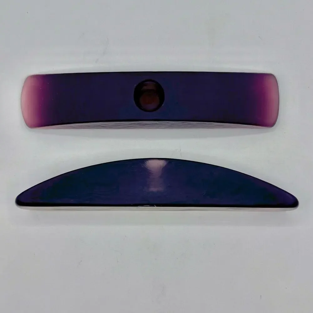 Pair‎ of Sasaki Crystal Glass Candlestick Holders in Anasazi Plum - Arched